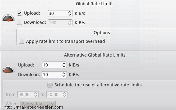 Speed alternative configuration menu