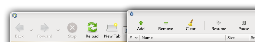 The difference in toolbar icon sizes is considerable