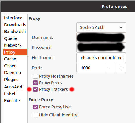 Unset Proxy Trackers