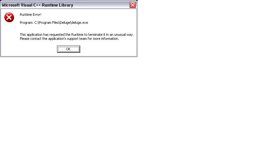 Here is the picture of the error message that pops up.
